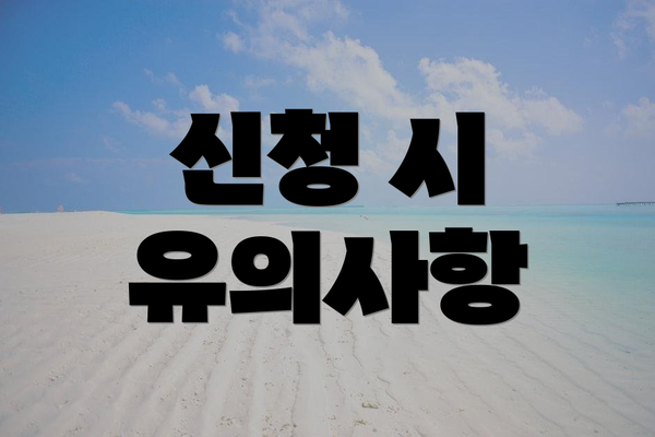 신청 시 유의사항