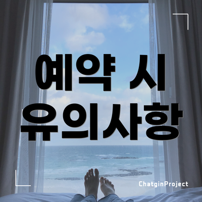 예약 시 유의사항