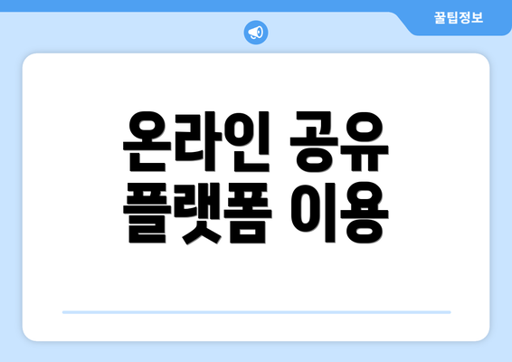 온라인 공유 플랫폼 이용