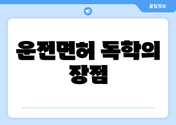 운전면허 독학의 장점