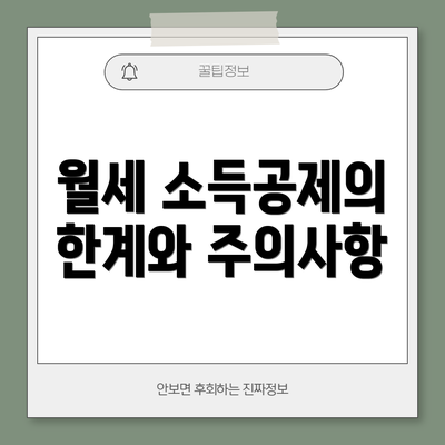 월세 소득공제의 한계와 주의사항