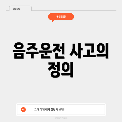 음주운전 사고의 정의