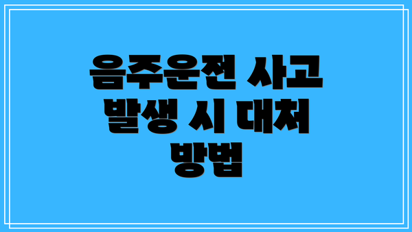 음주운전 사고 발생 시 대처 방법