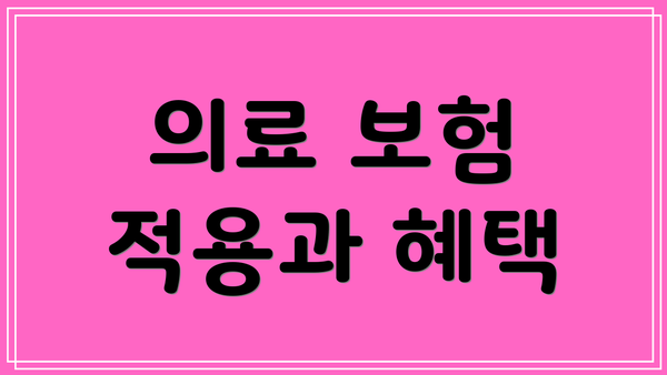 의료 보험 적용과 혜택