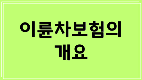이륜차보험의 개요