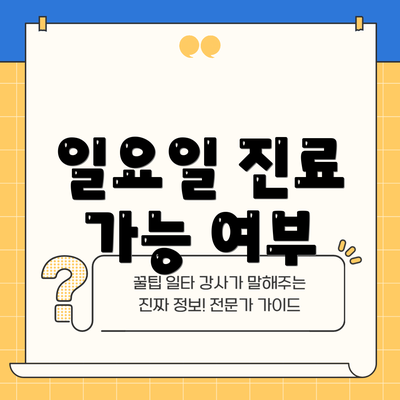 일요일 진료 가능 여부