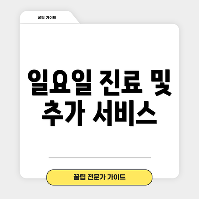 일요일 진료 및 추가 서비스