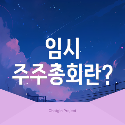 임시 주주총회란?