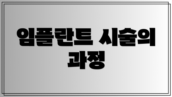 임플란트 시술의 과정