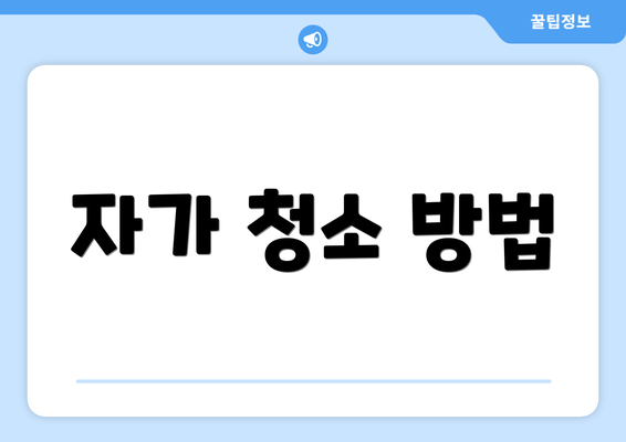 자가 청소 방법