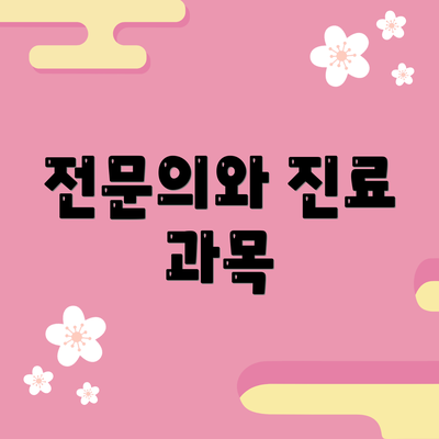 전문의와 진료 과목