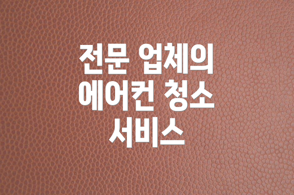 전문 업체의 에어컨 청소 서비스