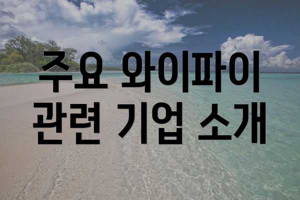 주요 와이파이 관련 기업 소개