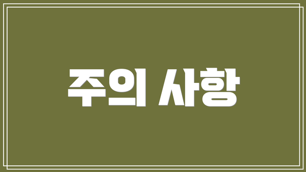 주의 사항