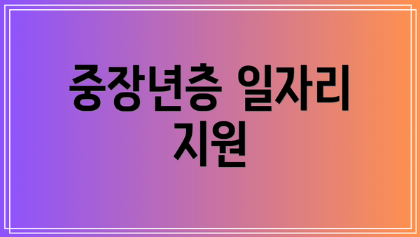 중장년층 일자리 지원