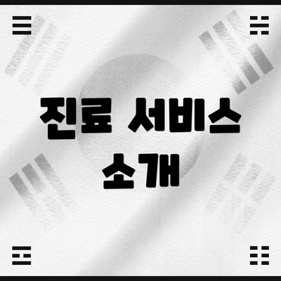 진료 서비스 소개