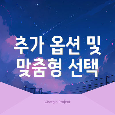 추가 옵션 및 맞춤형 선택