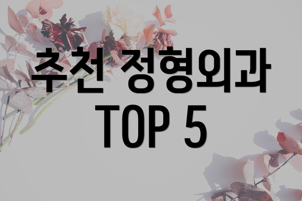 추천 정형외과 TOP 5