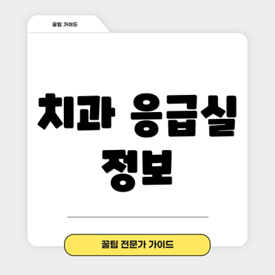 치과 응급실 정보