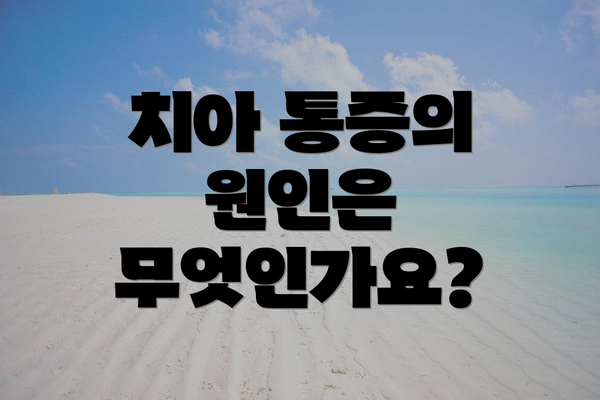 치아 통증의 원인은 무엇인가요?