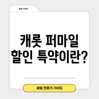 캐롯 퍼마일 할인 특약이란?