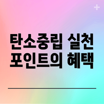 탄소중립 실천 포인트의 혜택