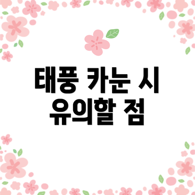 태풍 카눈 시 유의할 점