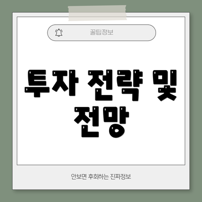 투자 전략 및 전망