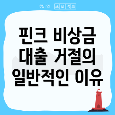 핀크 비상금 대출 거절의 일반적인 이유