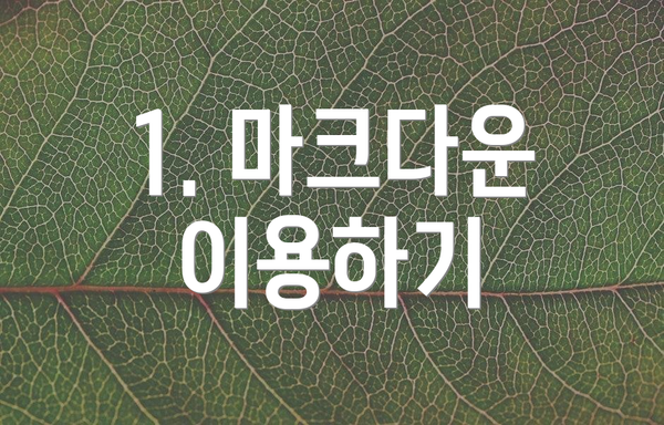 1. 마크다운 이용하기