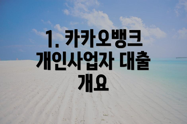 1. 카카오뱅크 개인사업자 대출 개요