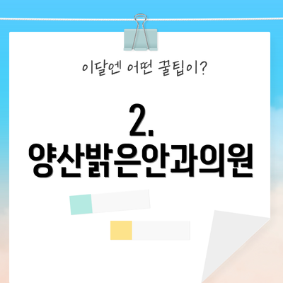 2. 양산밝은안과의원