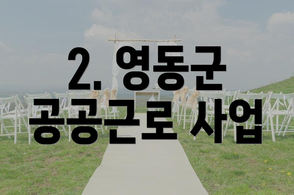2. 영동군 공공근로 사업