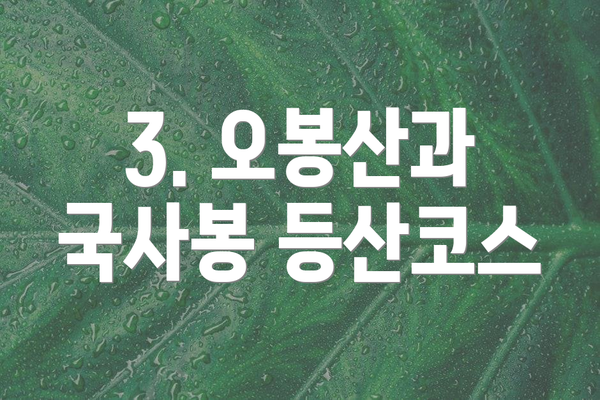 3. 오봉산과 국사봉 등산코스