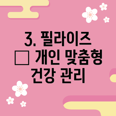 3. 필라이즈 – 개인 맞춤형 건강 관리